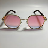 mens and womens gold and pink mirrored square sunglasses