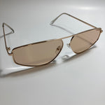 mens and womens brown and gold futuristic sunglasses