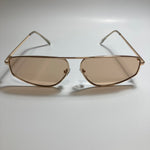 mens and womens brown and gold futuristic sunglasses