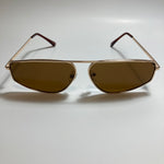  mens and womens brown and gold futuristic sunglasses