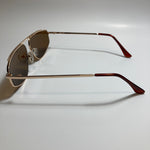  mens and womens brown and gold futuristic sunglasses