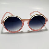 womens pink and black round sunglasses