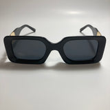 womens black and gold square sunglasses 