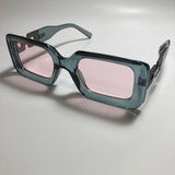 womens gray pink and silver square sunglasses 