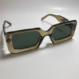 womens gray green and silver square sunglasses 