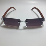 mens and womens black and silver rimless square sunglasses