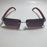 mens and womens black and silver rimless square sunglasses