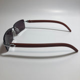 mens and womens black and silver rimless square sunglasses