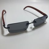 mens and womens black rimless square sunglasses