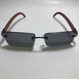 mens and womens black rimless square sunglasses