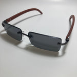 mens and womens black rimless square sunglasses