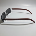 mens and womens black rimless square sunglasses