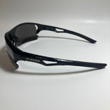 mens black and silver mirrored wrap around sunglasses