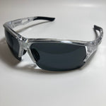 mens clear and black wrap around sunglasses
