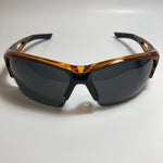 mens orange and black wrap around sunglasses