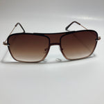 mens and womens brown and gold shield aviator sunglasses