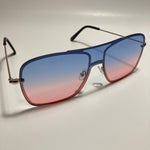 mens and womens pink blue and gold shield aviator sunglasses