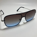 mens and womens black and silver shield aviator sunglasses