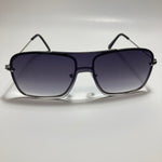 mens and womens black and silver shield aviator sunglasses